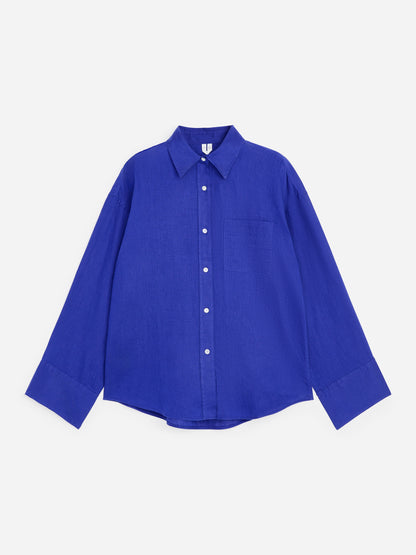 Linen Shirt - Blue - Image 5
