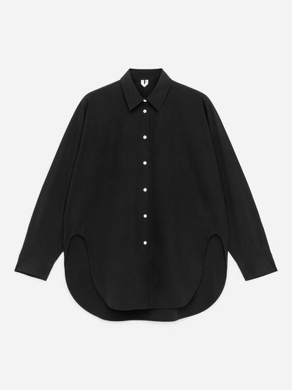 Curved Slit Shirt - Black