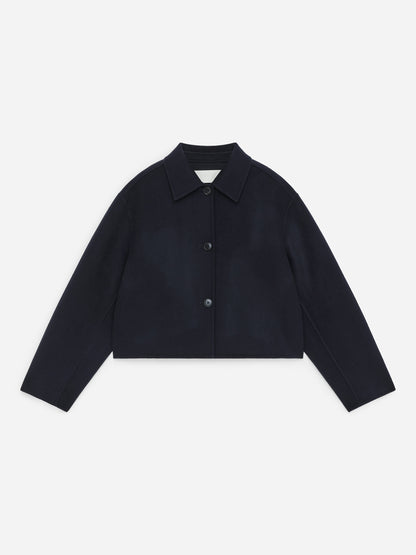 Wool-Blend Overshirt - Blue