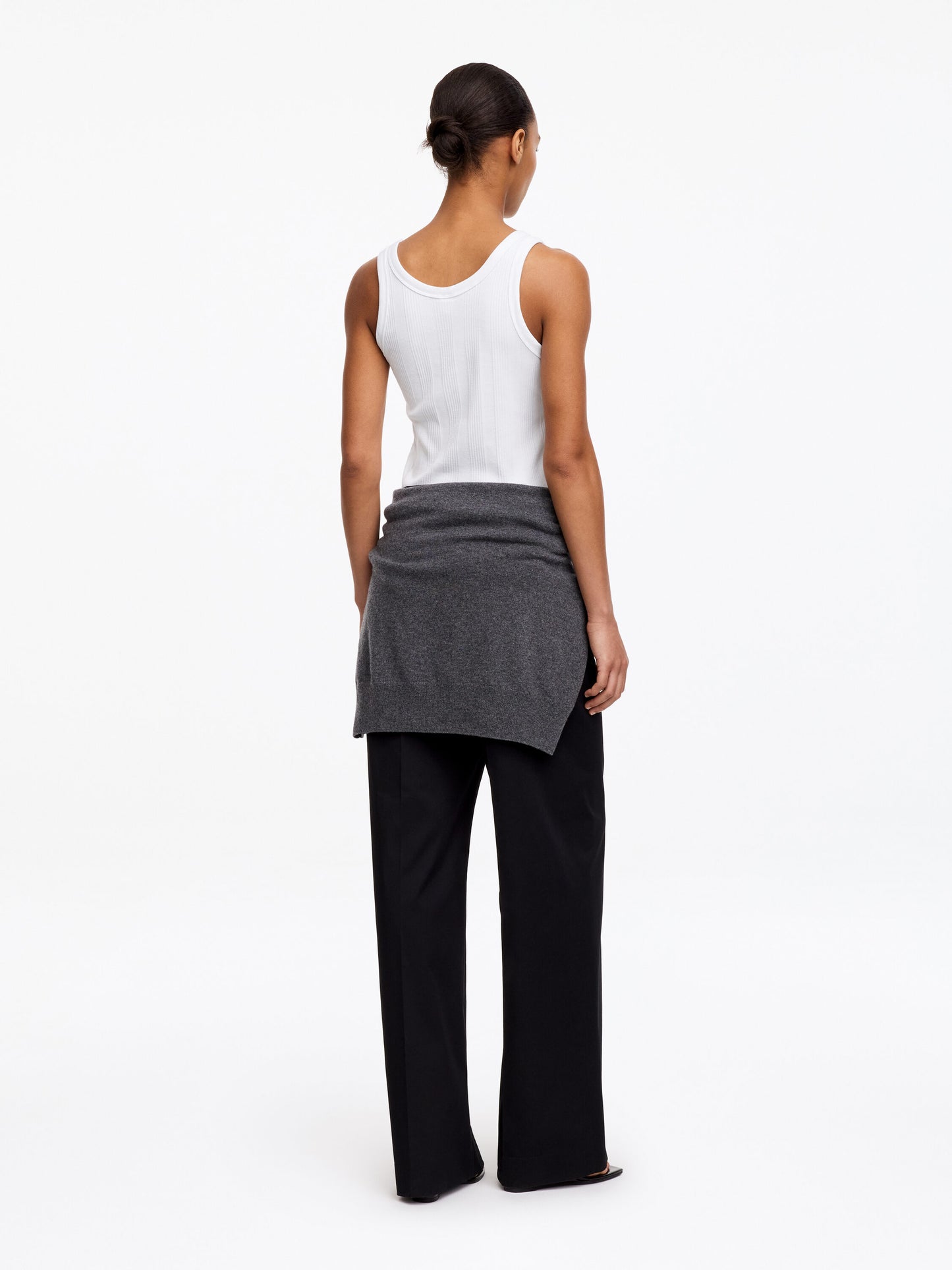 Rib Tank Top - White - Image 3