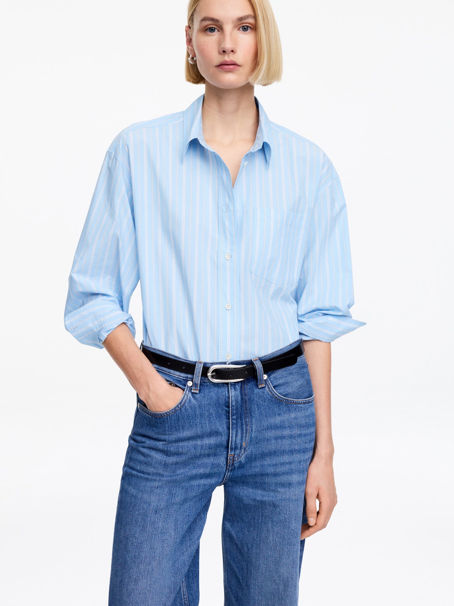 Cotton Shirt - Blue - Image 3
