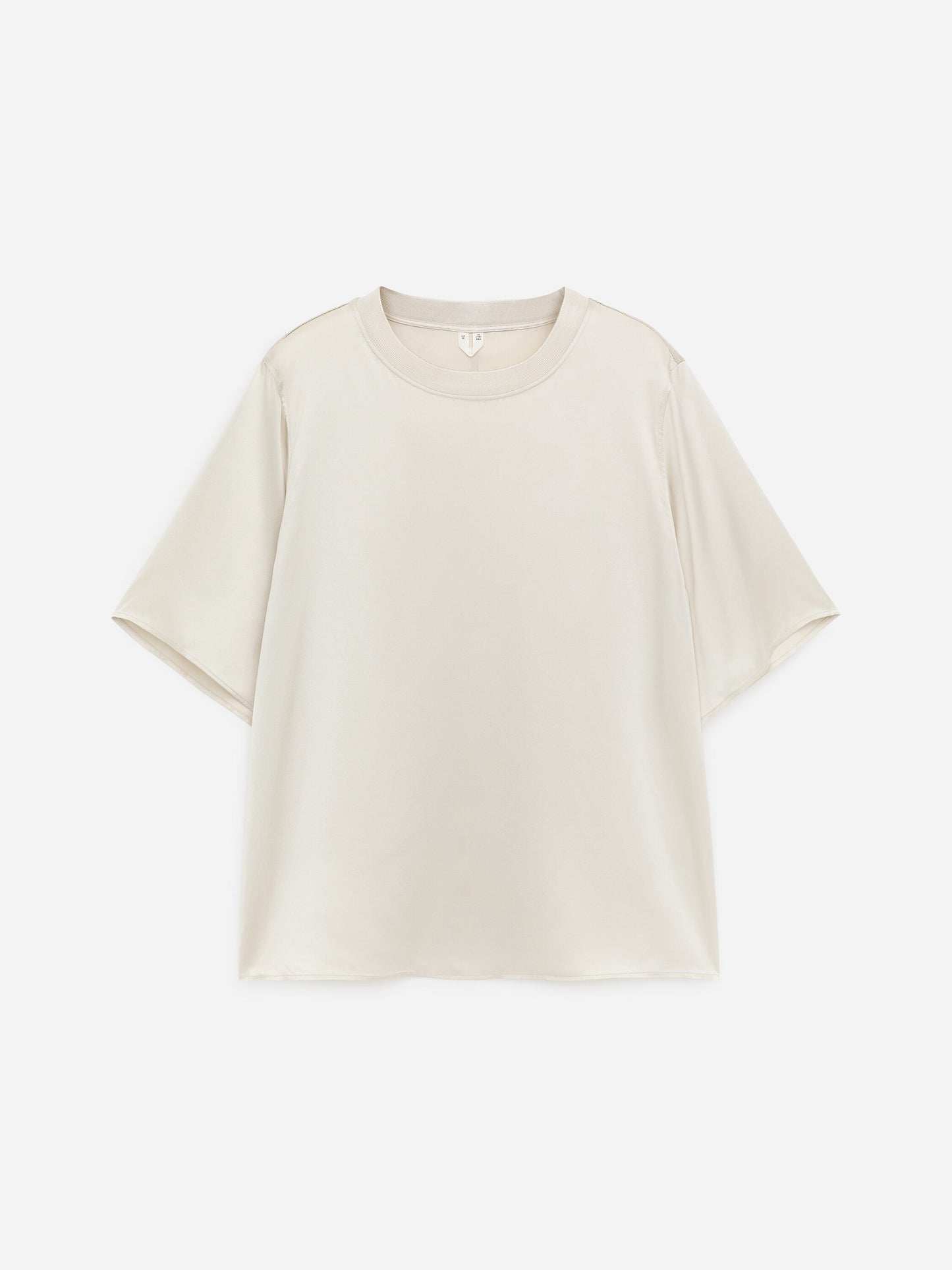 Silk Satin T-Shirt - White - Image 5