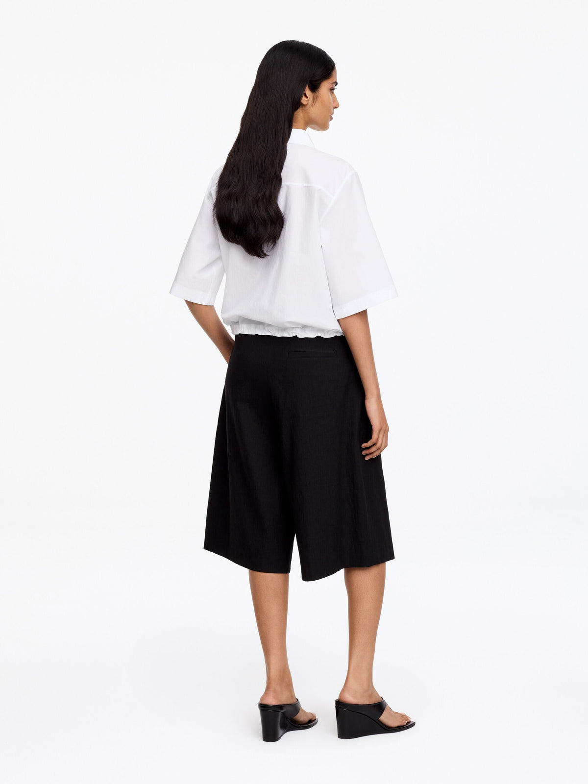 Cotton Short-Sleeve Shirt - White - Image 3