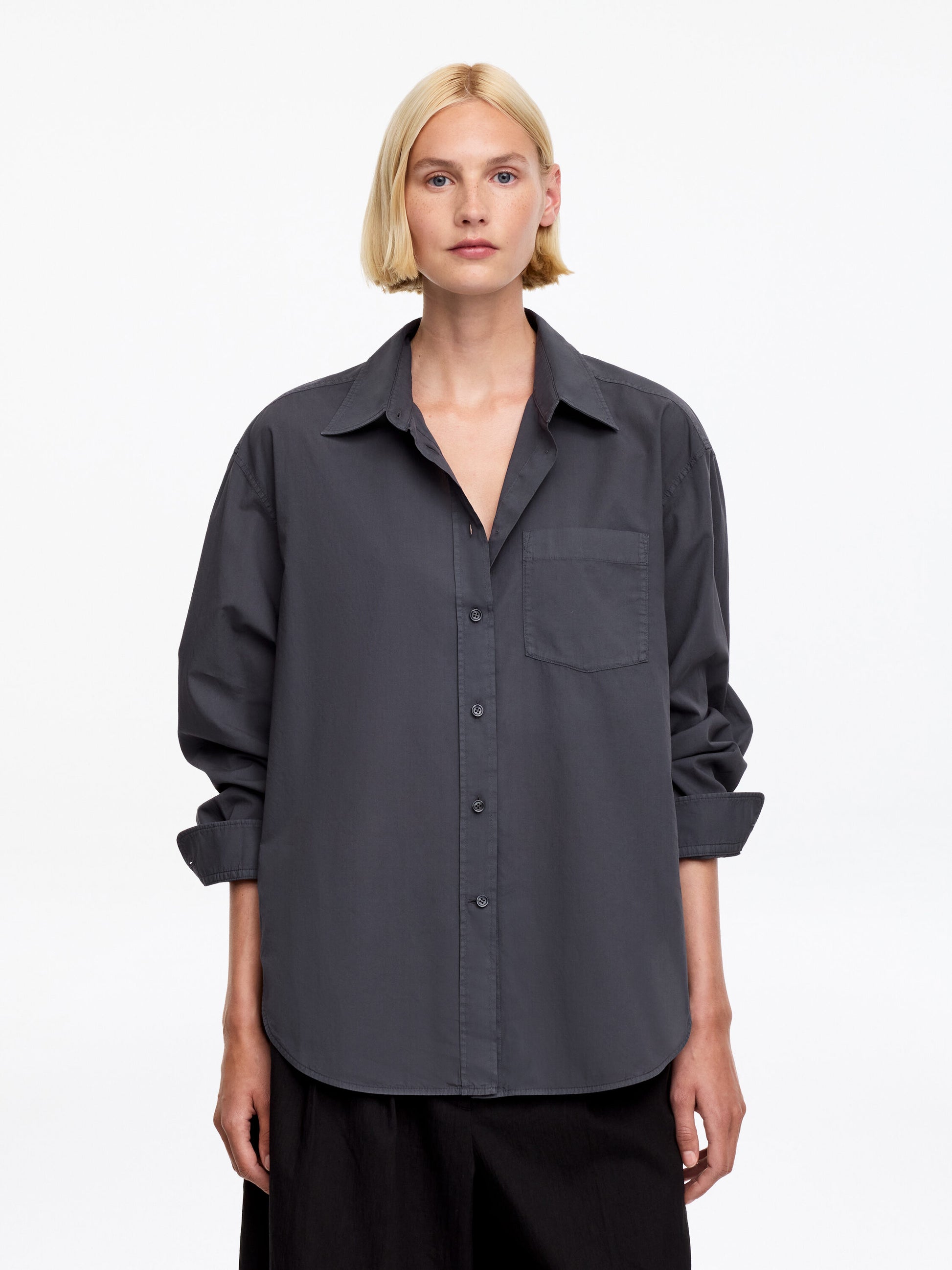 Cotton Poplin Shirt - Black