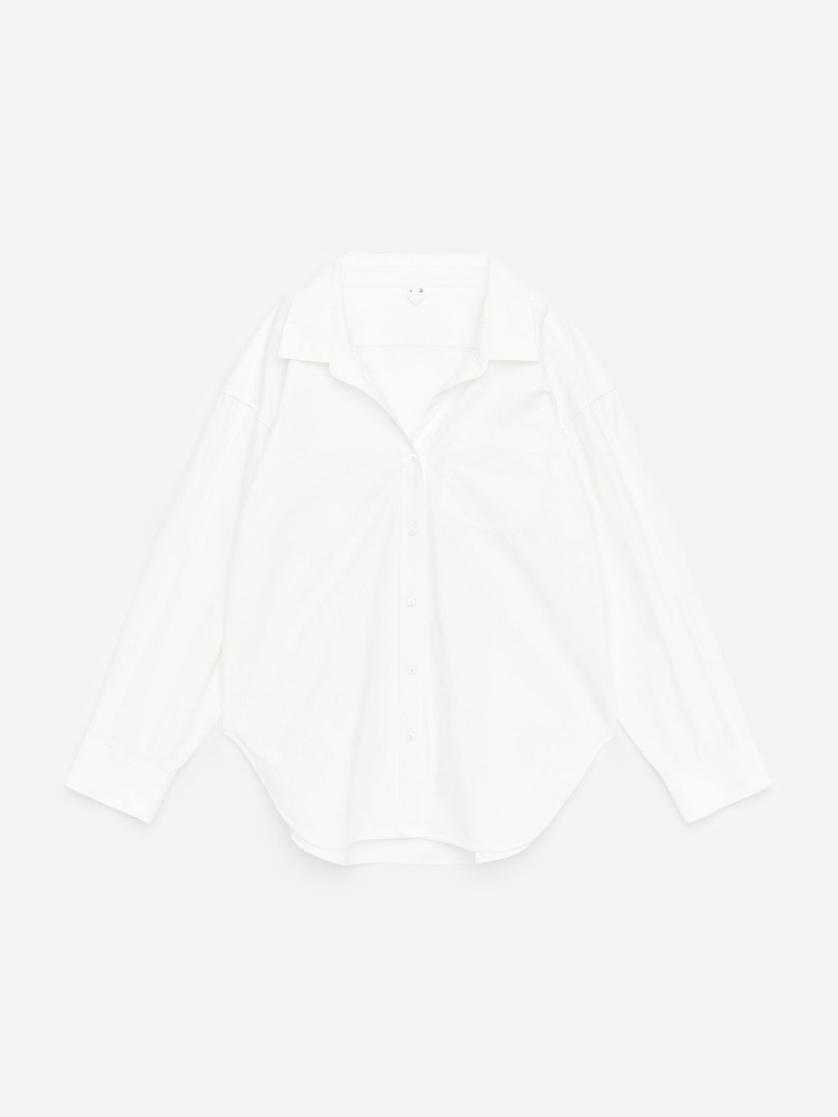 Relaxed Open-Collar Shirt - White