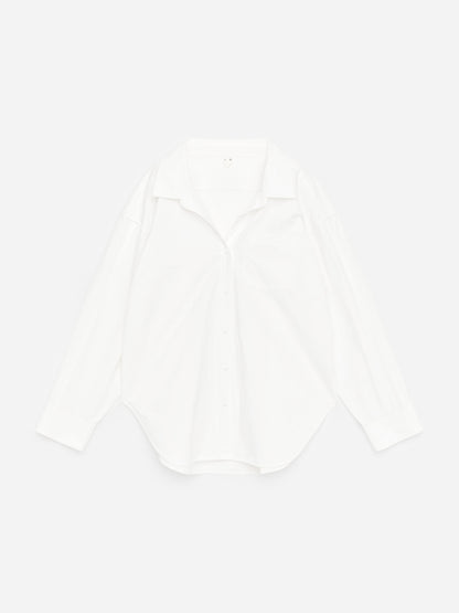 Relaxed Open-Collar Shirt - White