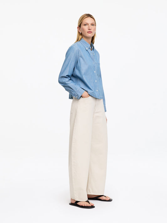 Denim Chambray Shirt - Blue - Image 2