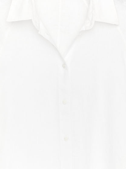 Relaxed Linen Shirt - White - Image 6